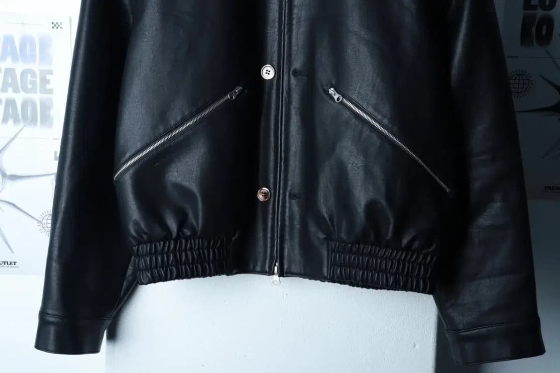 (M-L) 새터 집업 바람막이 점퍼자켓 테오 비건 레더 블랙-16C18 상품이미지4