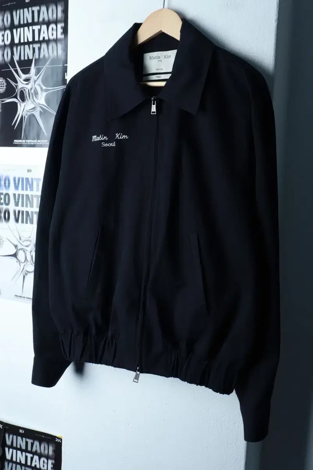 (F) 마뗑킴 집업 바람막이 점퍼자켓 블루종 레터링 드리즐러-16C19 상품이미지1