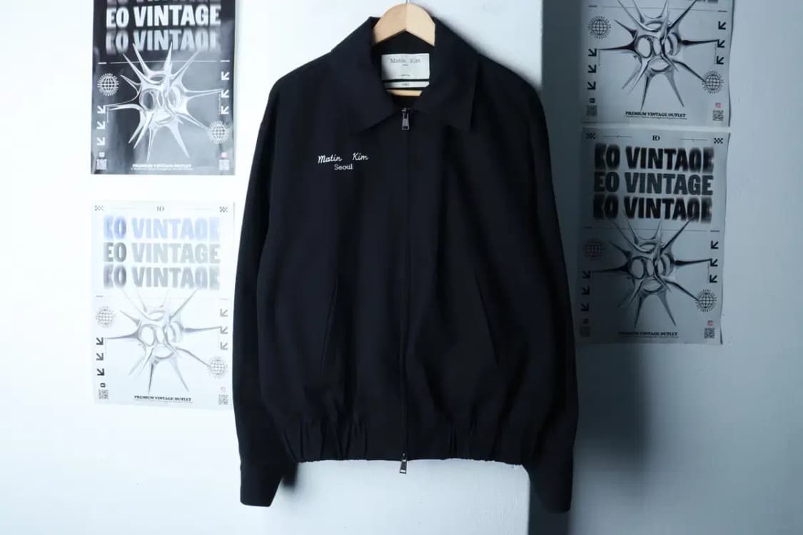 (F) 마뗑킴 집업 바람막이 점퍼자켓 블루종 레터링 드리즐러-16C19 상품이미지2