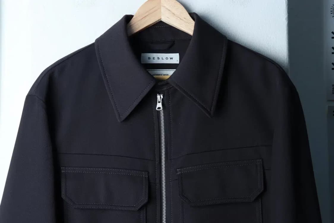 (S-M) 비슬로우 집업 바람막이 점퍼자켓 블루종 차콜 울-16C1C 상품이미지3