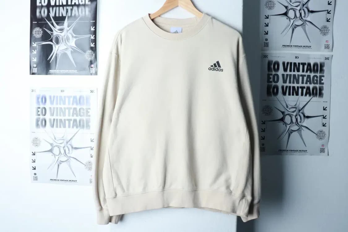 (L) 아디다스 맨투맨 티셔츠 베이지 올드스쿨-16B6B 상품이미지2