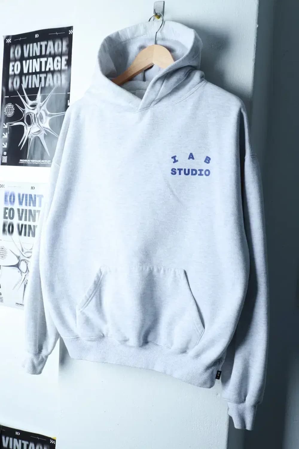 (L-XL) 아이앱 스튜디오 후드티셔츠 멜란지 기모 올드스쿨-16B6D 상품이미지1