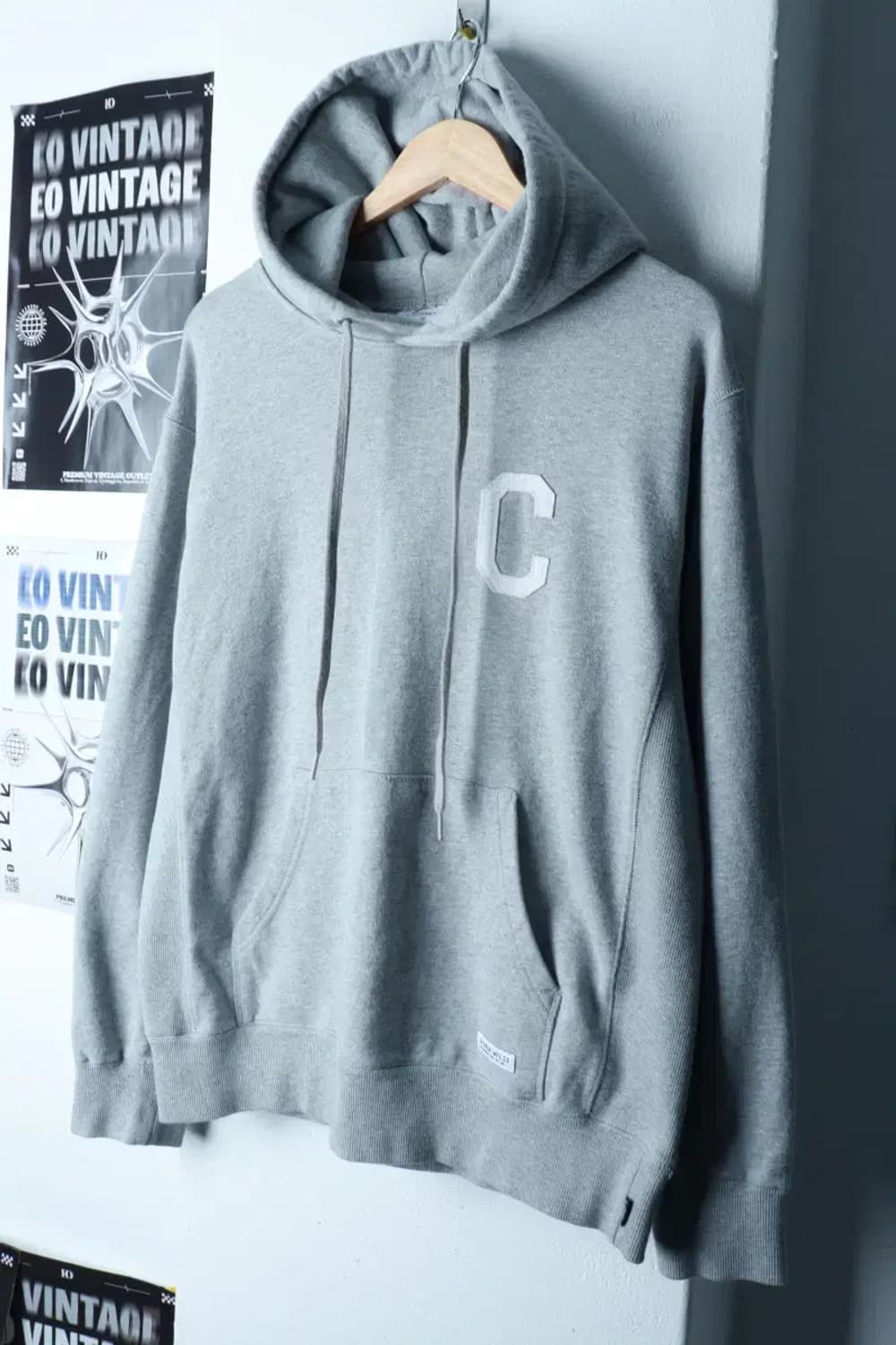 (M-L) 커버낫 후드티셔츠 C로고 그레이 기본-16B6E 상품이미지1