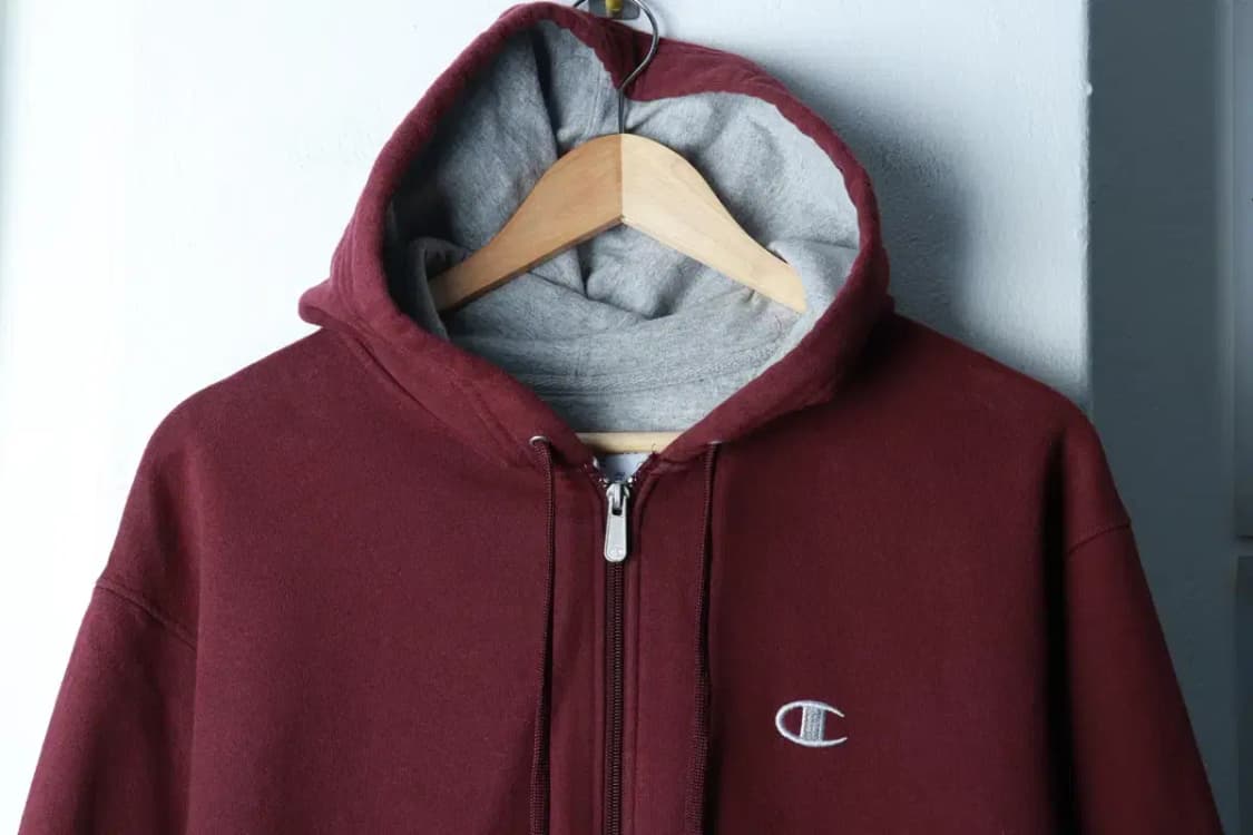 (XL) 챔피온 후드집업 버건디 기모 올드스쿨-16B6F 상품이미지3