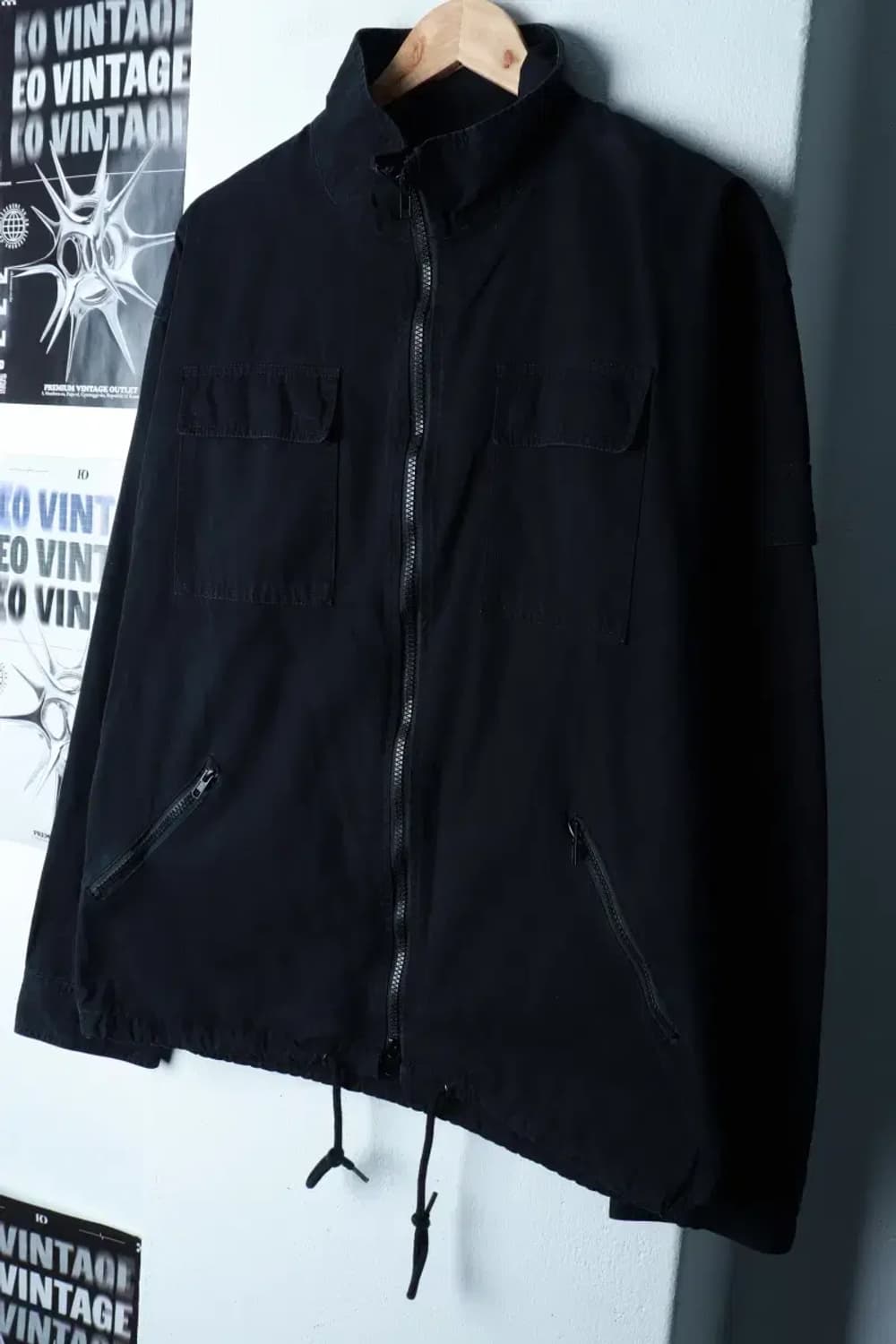 (L-XL) 파르티멘토 집업 바람막이 점퍼자켓 블랙 올드스쿨-16B7F 상품이미지1