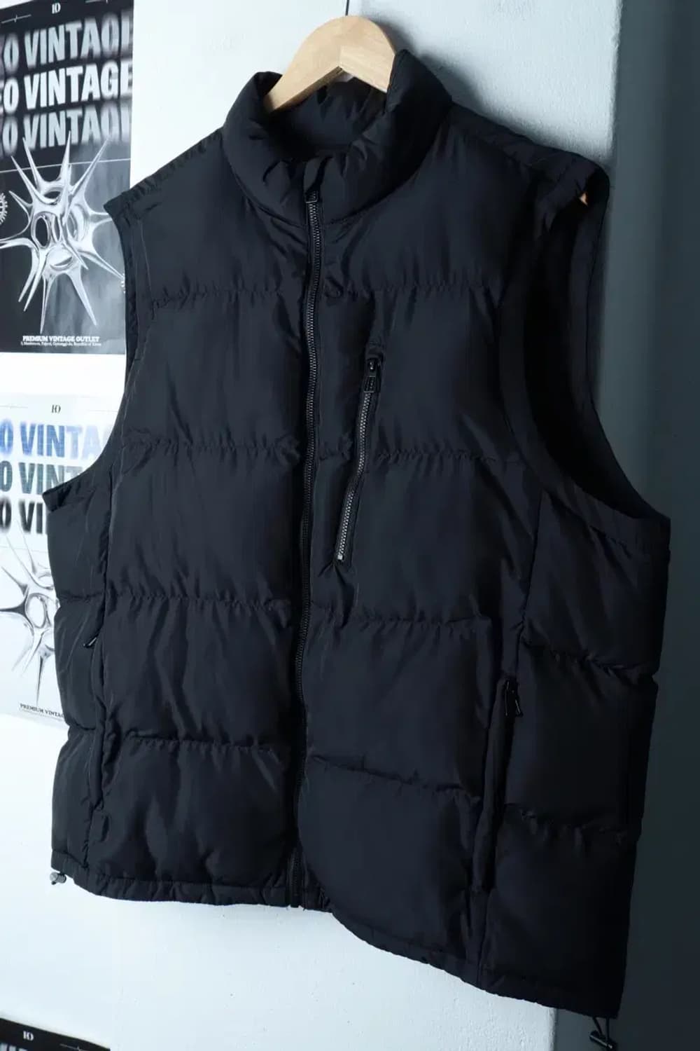 (L-XL) 자라 패딩 점퍼자켓 조끼 테크웨어 블랙-16B85 상품이미지1