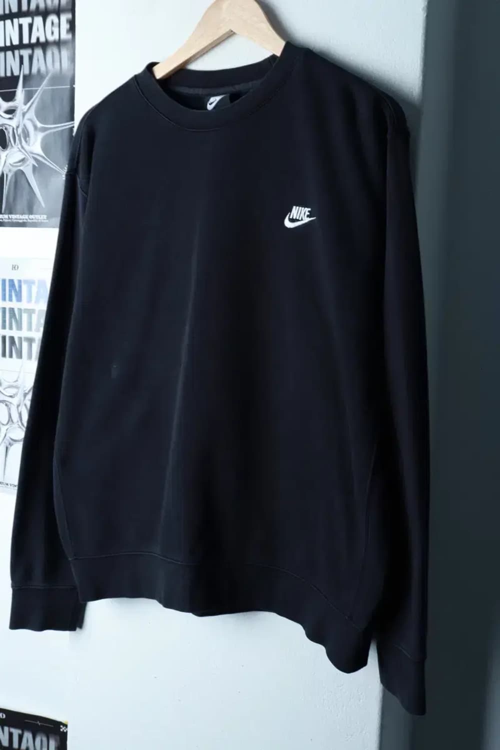 (XL) 나이키 맨투맨 티셔츠 사용감 크루넥 기모 블랙-16B87 상품이미지1