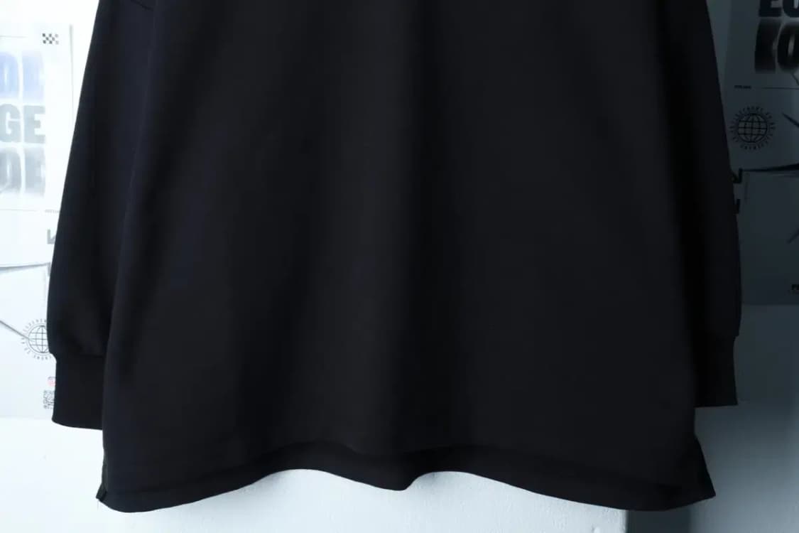 W(S) 에비수 맨투맨 티셔츠 브이넥 루즈핏 블랙-16B88 상품이미지4