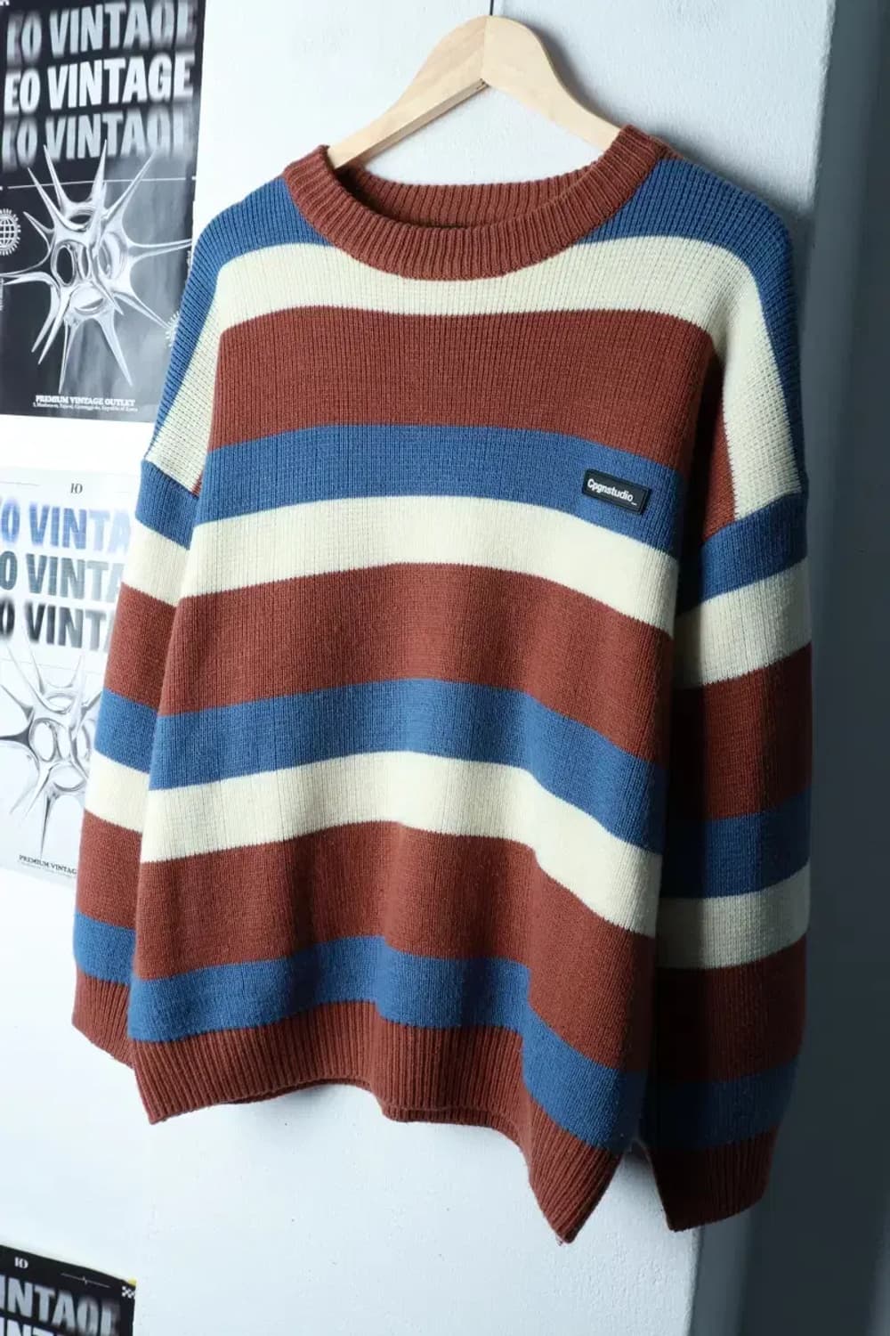 (M) 꼼파뇨 니트 스트라이프 컬러믹스-16B8A 상품이미지1