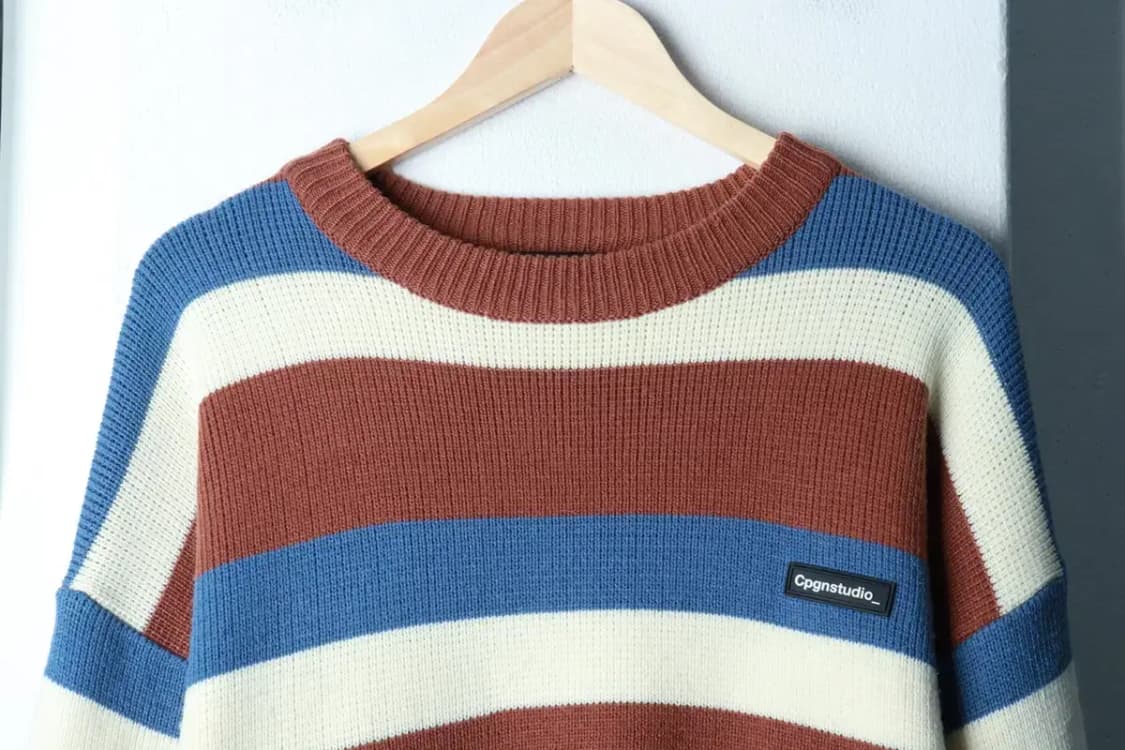 (M) 꼼파뇨 니트 스트라이프 컬러믹스-16B8A 상품이미지3