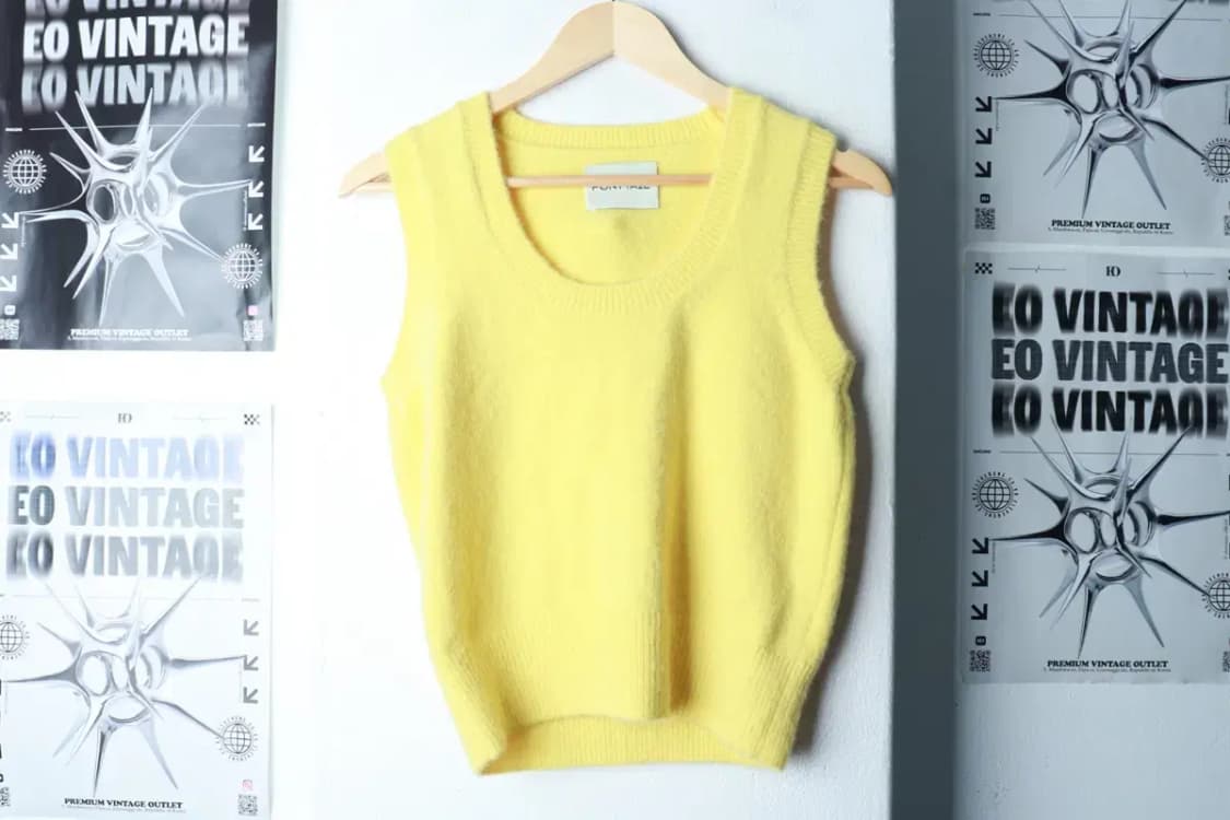 W(S) 포니테일 니트 조끼 모헤어 메리노울 개나리-16B8B 상품이미지2