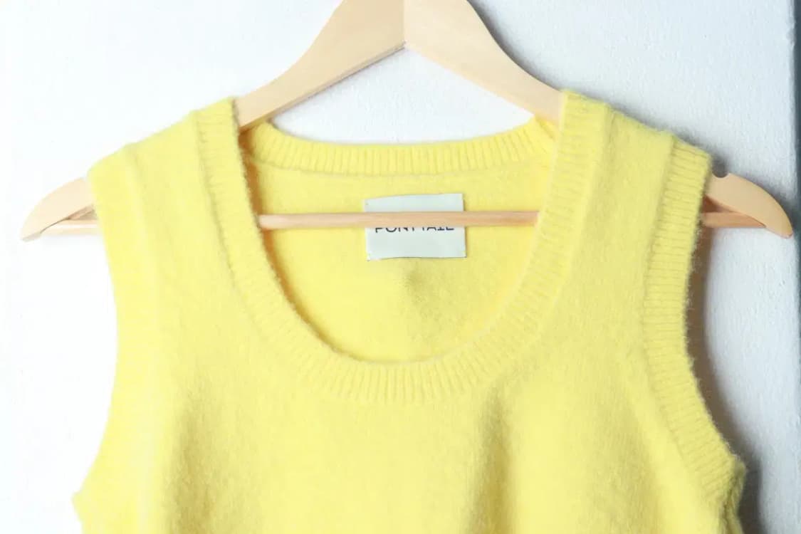 W(S) 포니테일 니트 조끼 모헤어 메리노울 개나리-16B8B 상품이미지3