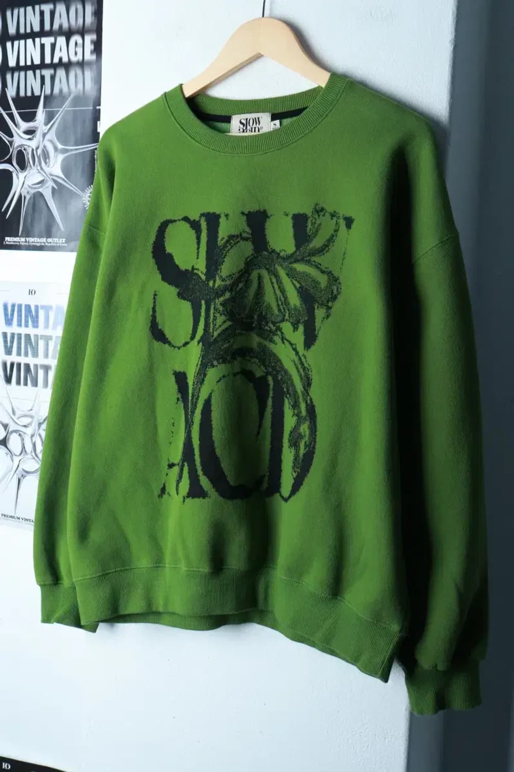 (S-M) 슬로우애시드 맨투맨 티셔츠 스트릿 연그린 기모-16ADB 상품이미지1