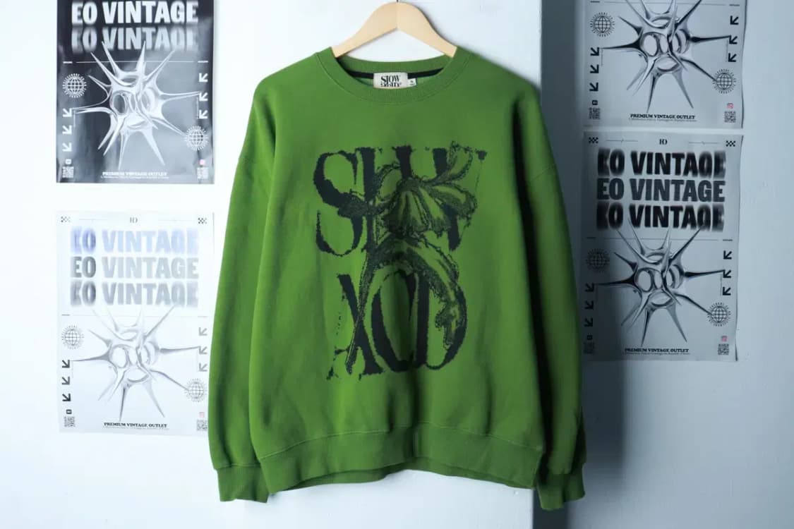 (S-M) 슬로우애시드 맨투맨 티셔츠 스트릿 연그린 기모-16ADB 상품이미지2