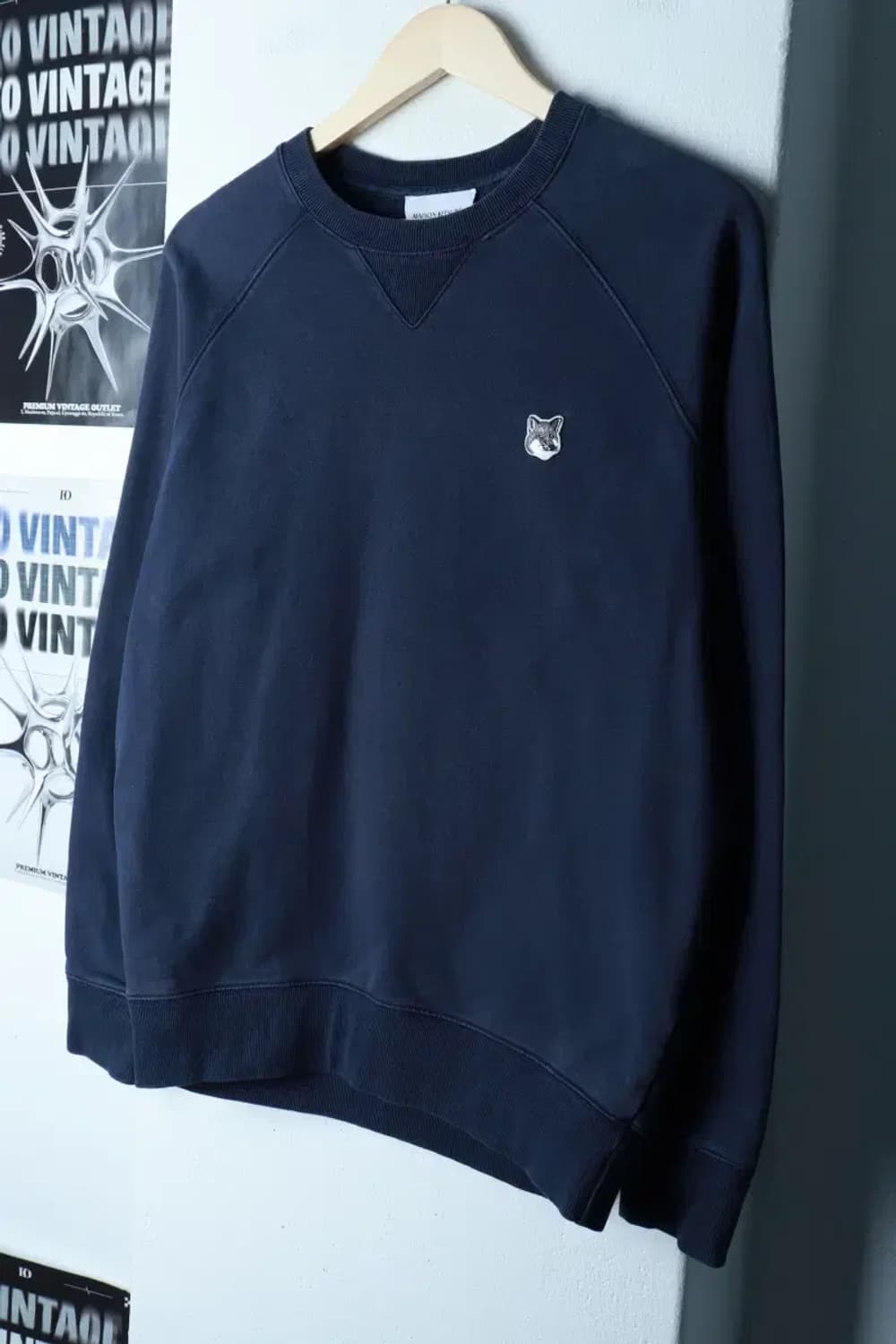 (M) 메종키츠네 맨투맨 티셔츠 폭스헤드 네이비-16ADD 상품이미지1