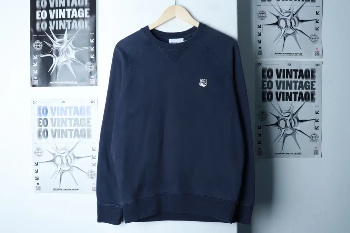 (M) 메종키츠네 맨투맨 티셔츠 폭스헤드 네이비-16ADD 상품이미지2