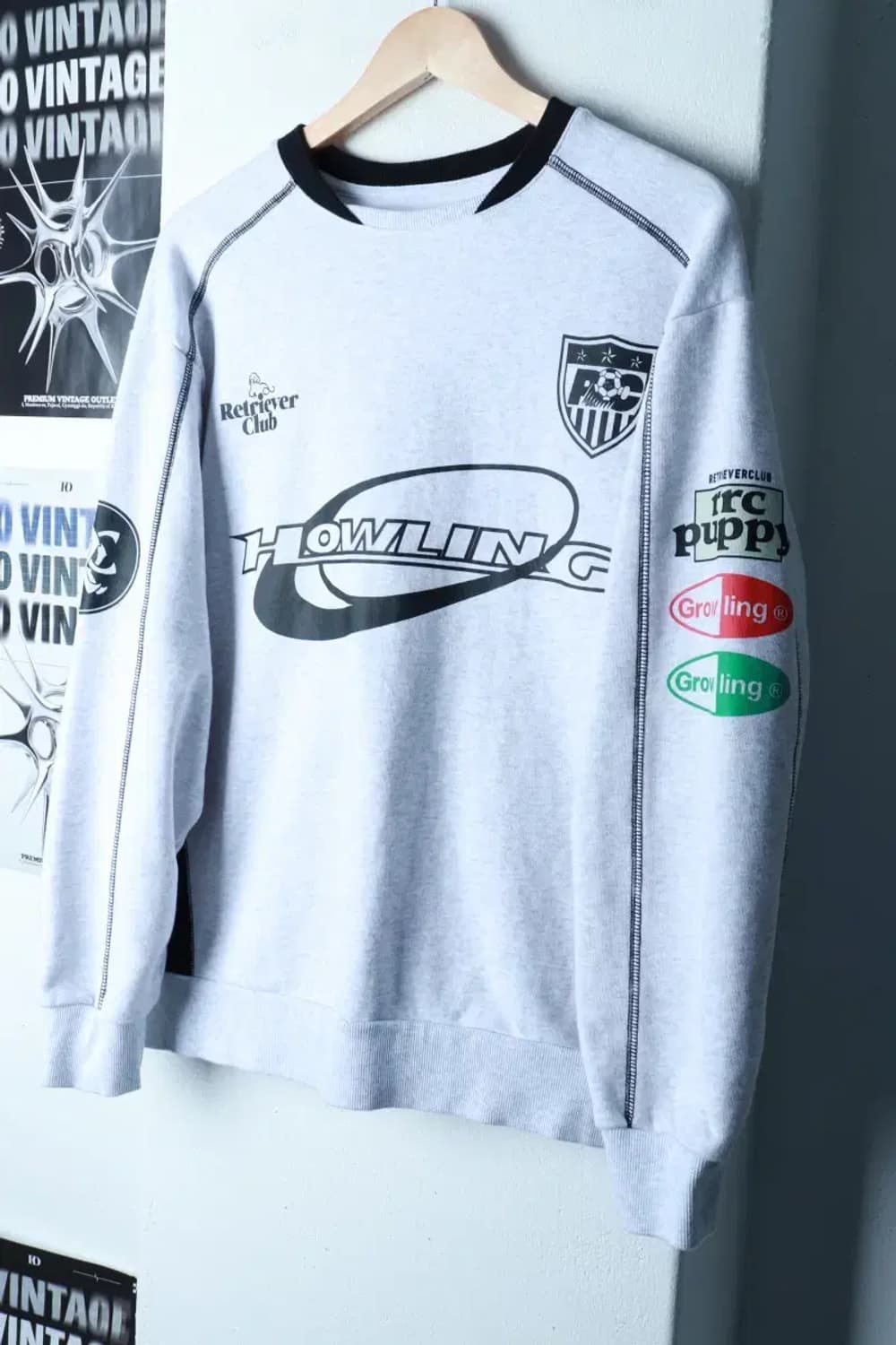 (M-L) 리트리버클럽 맨투맨 티셔츠 멜란지 블록코어 올드스쿨-16ADF 상품이미지1