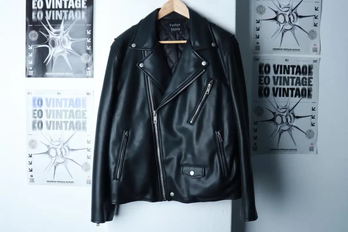 (L) 라퍼지스토어 집업 바람막이 점퍼자켓 페이크레더 라이더-16AE9 상품이미지2