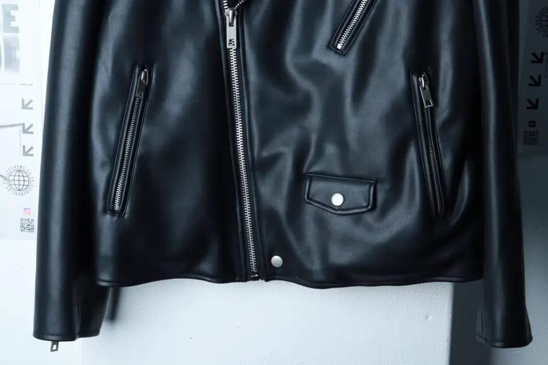 (L) 라퍼지스토어 집업 바람막이 점퍼자켓 페이크레더 라이더-16AE9 상품이미지4