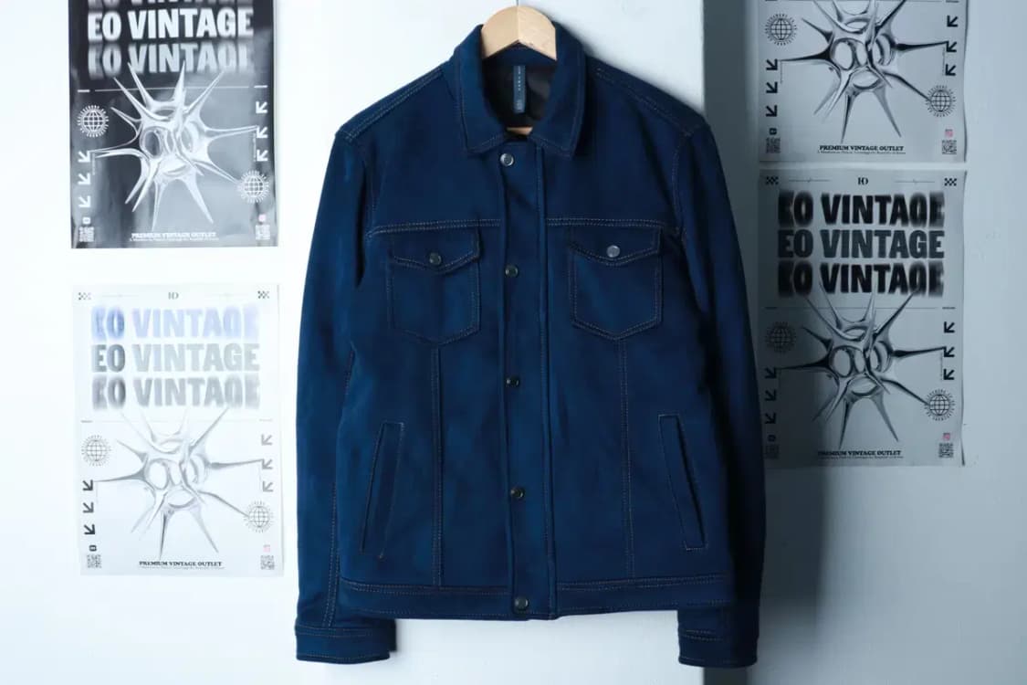 (L-XL) 자라 집업 바람막이 점퍼자켓 스웨이드 블루종-16AEB 상품이미지2