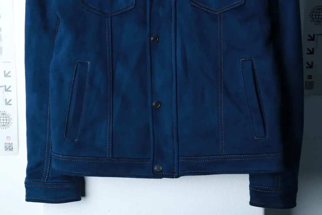 (L-XL) 자라 집업 바람막이 점퍼자켓 스웨이드 블루종-16AEB 상품이미지4