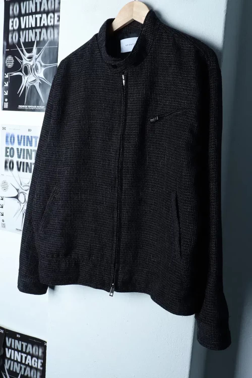 (L-XL) 브론테 집업 바람막이 점퍼자켓 부클 트위드 블루종-16AEC 상품이미지1