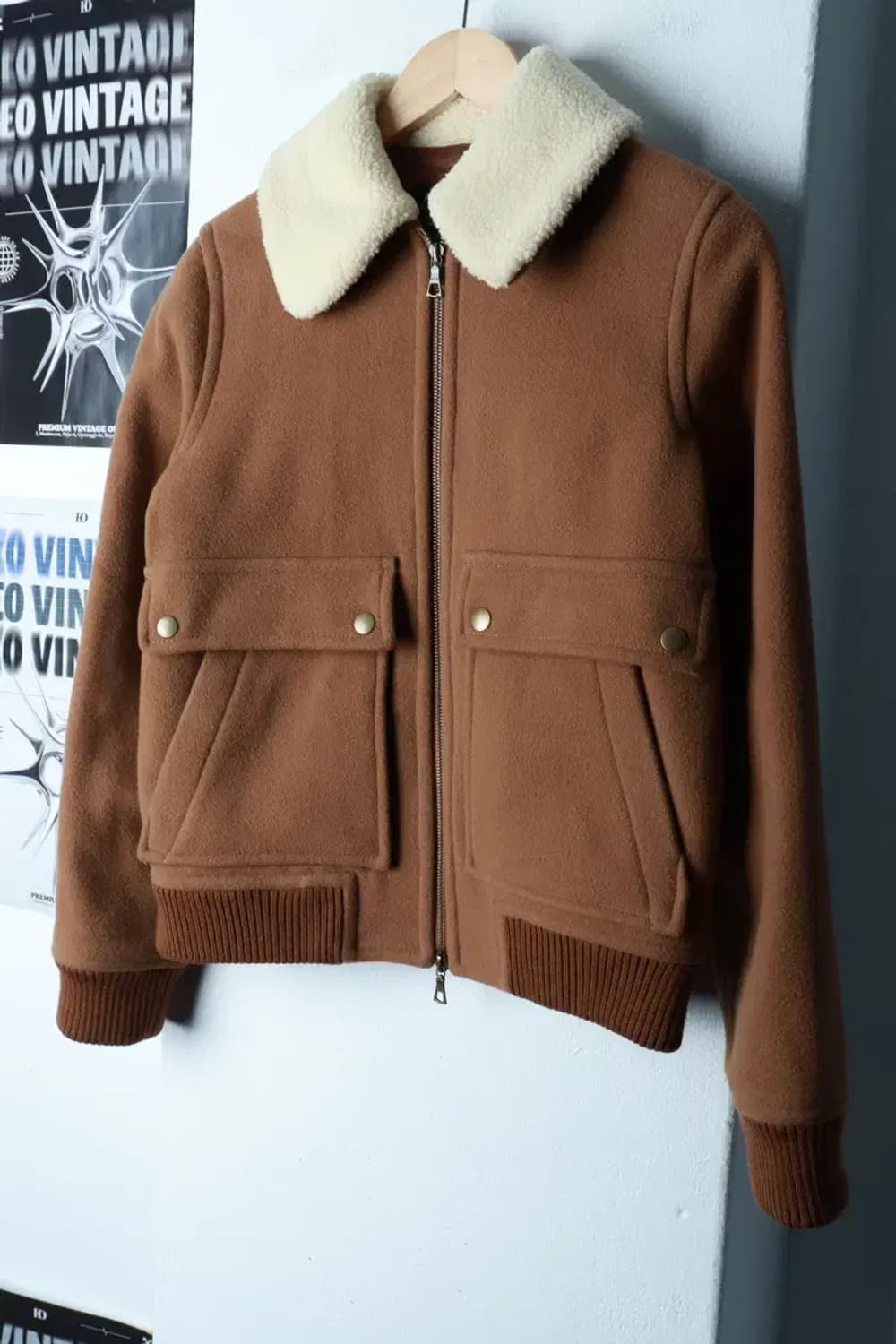 W(XL) APC 아페쎄 집업 바람막이 점퍼자켓 봄버 브라운-16AF4 상품이미지1