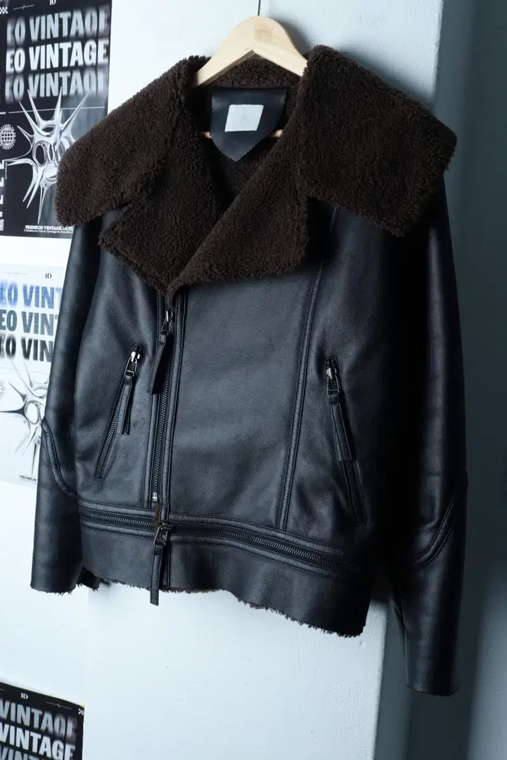 W(F) 에콘 집업 바람막이 점퍼자켓 크루세이더 레더 무스탕-16AF5 상품이미지1