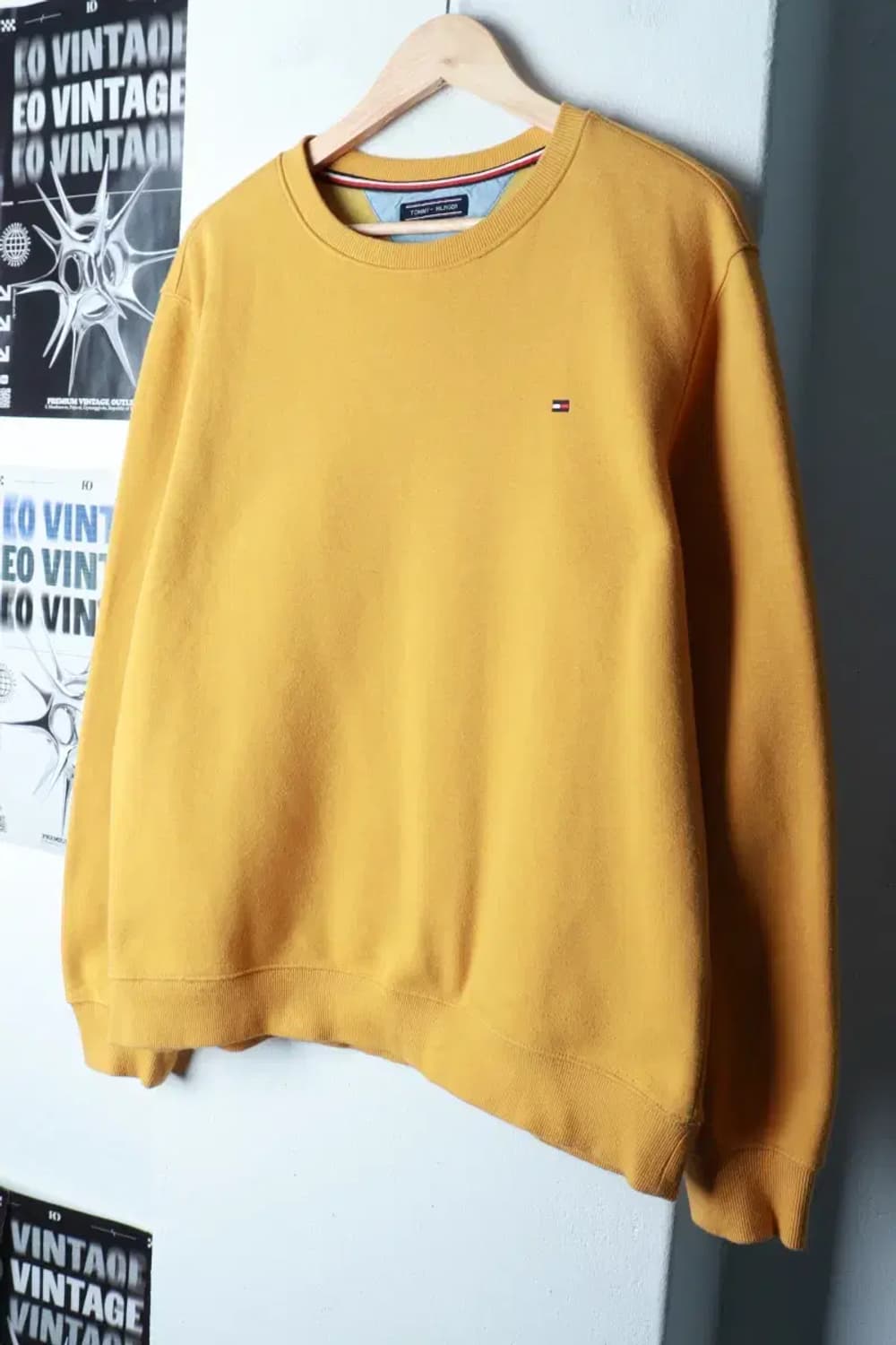 (XL) 타미힐피거 맨투맨 티셔츠 노랑 기모 기본-16AFF 상품이미지1