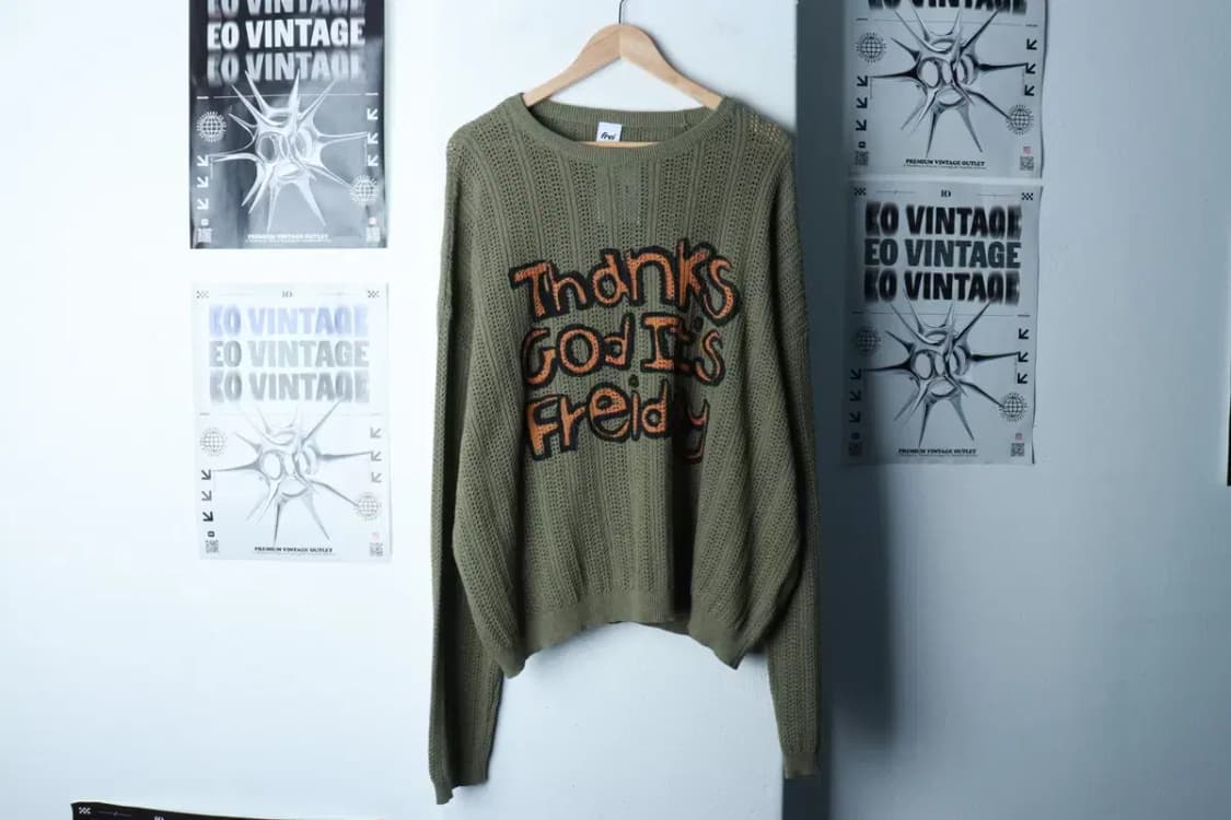 (L-XL) 프레이 니트 빅로고 그린 스트릿 연예인 다수착용-16C8B 상품이미지2