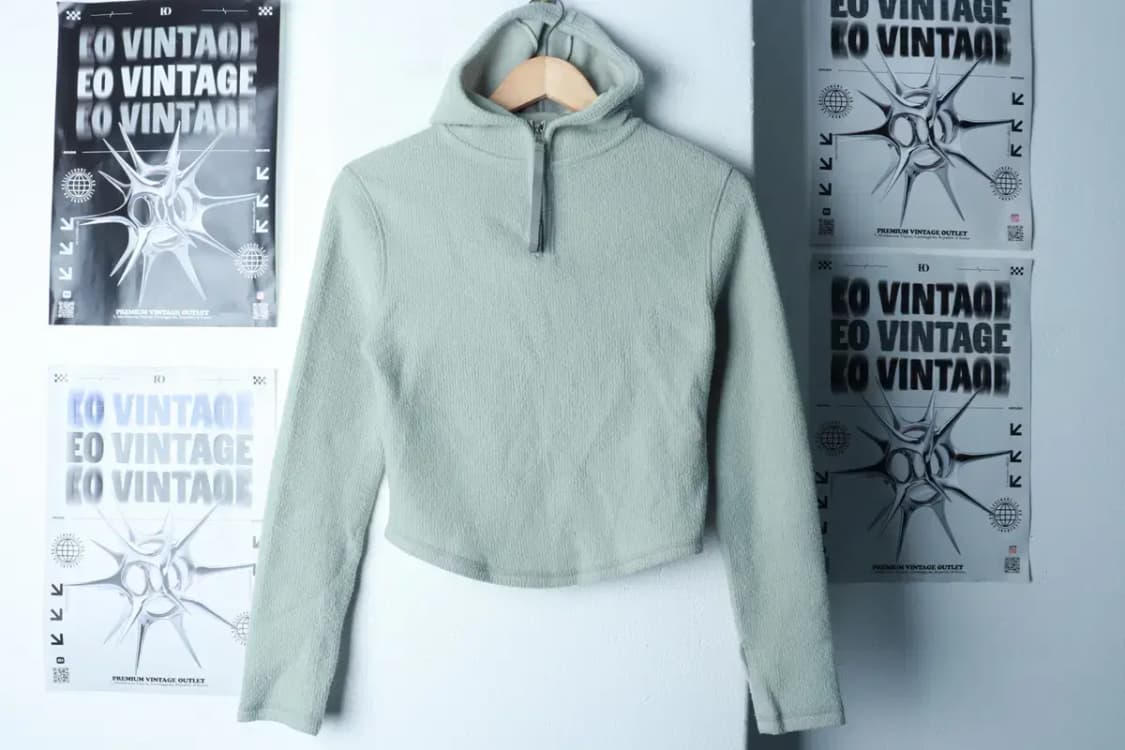 W(F) 파르티멘토 후드티셔츠 니트 크롭 그린-16C8E 상품이미지2