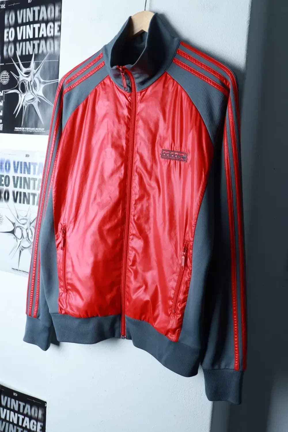 (XL) 아디다스 집업 바람막이 점퍼자켓 00년대 져지 레드-16C91 상품이미지1