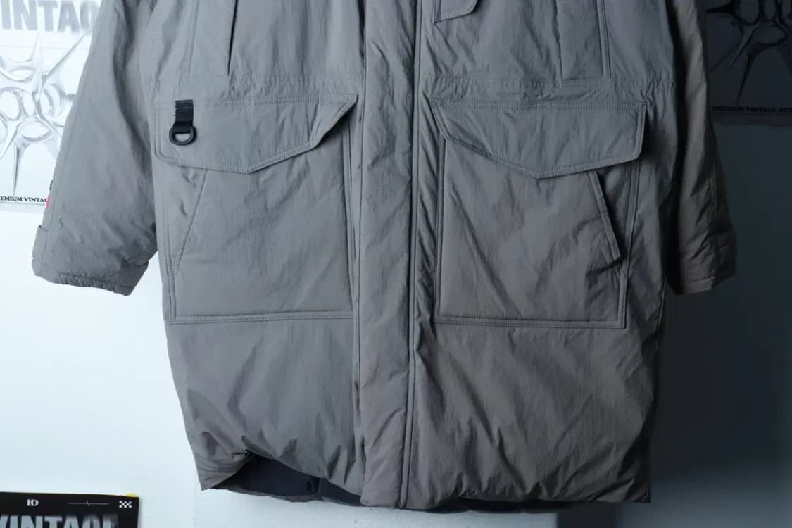 (S-M) 엄브로 패딩 점퍼자켓 구스다운 그레이 롱 올드스쿨-16C94 상품이미지4