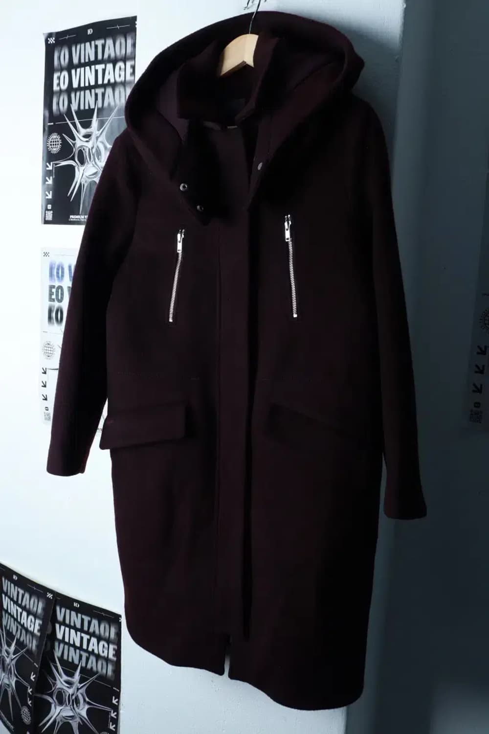 W(L-XL) 라코스테 코트자켓 캐시미어 후드 딥퍼플-16C9A 상품이미지1