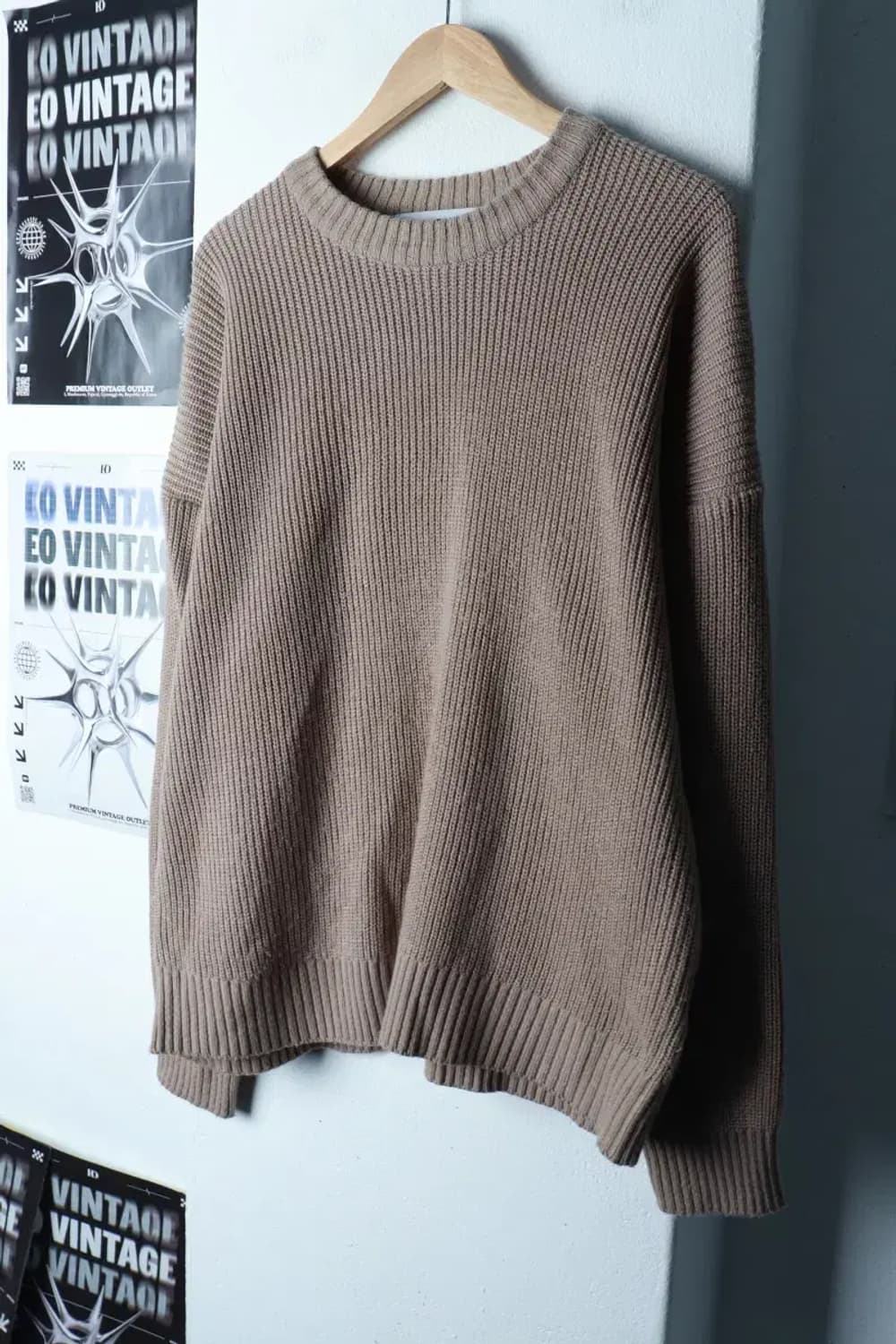 (XL) 블론드나인 니트 루즈핏 브라운 무지-16CA3 상품이미지1