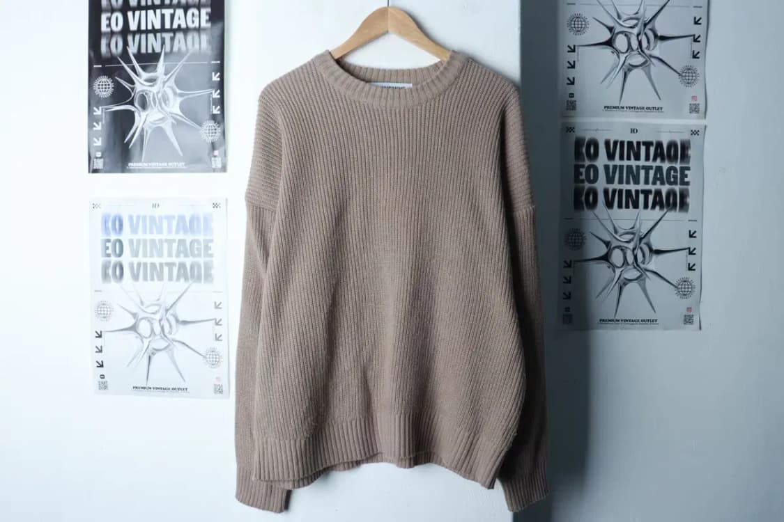 (XL) 블론드나인 니트 루즈핏 브라운 무지-16CA3 상품이미지2