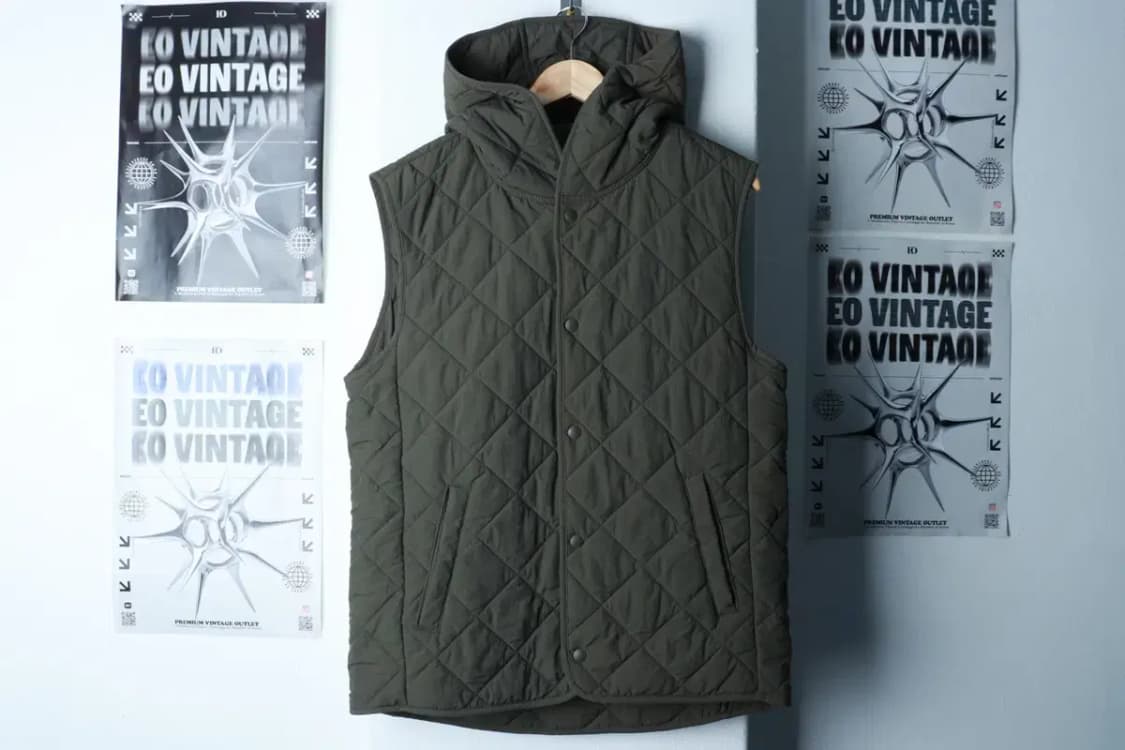 (L) 애드호크 패딩 점퍼자켓 부분오염 조끼 경량 퀄팅 카키-16CA8 상품이미지2