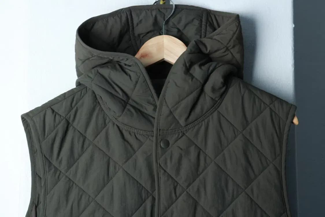 (L) 애드호크 패딩 점퍼자켓 부분오염 조끼 경량 퀄팅 카키-16CA8 상품이미지3