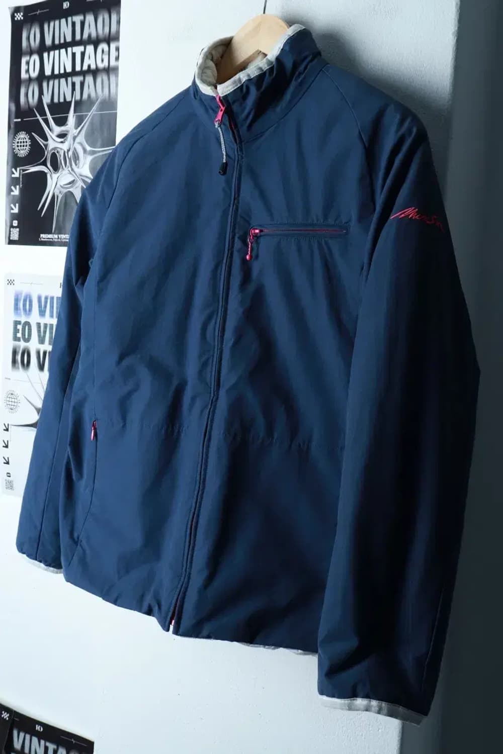 W(F) 미스식스티 패딩 점퍼자켓 리버시블 네이비 올드스쿨-16CA9 상품이미지1