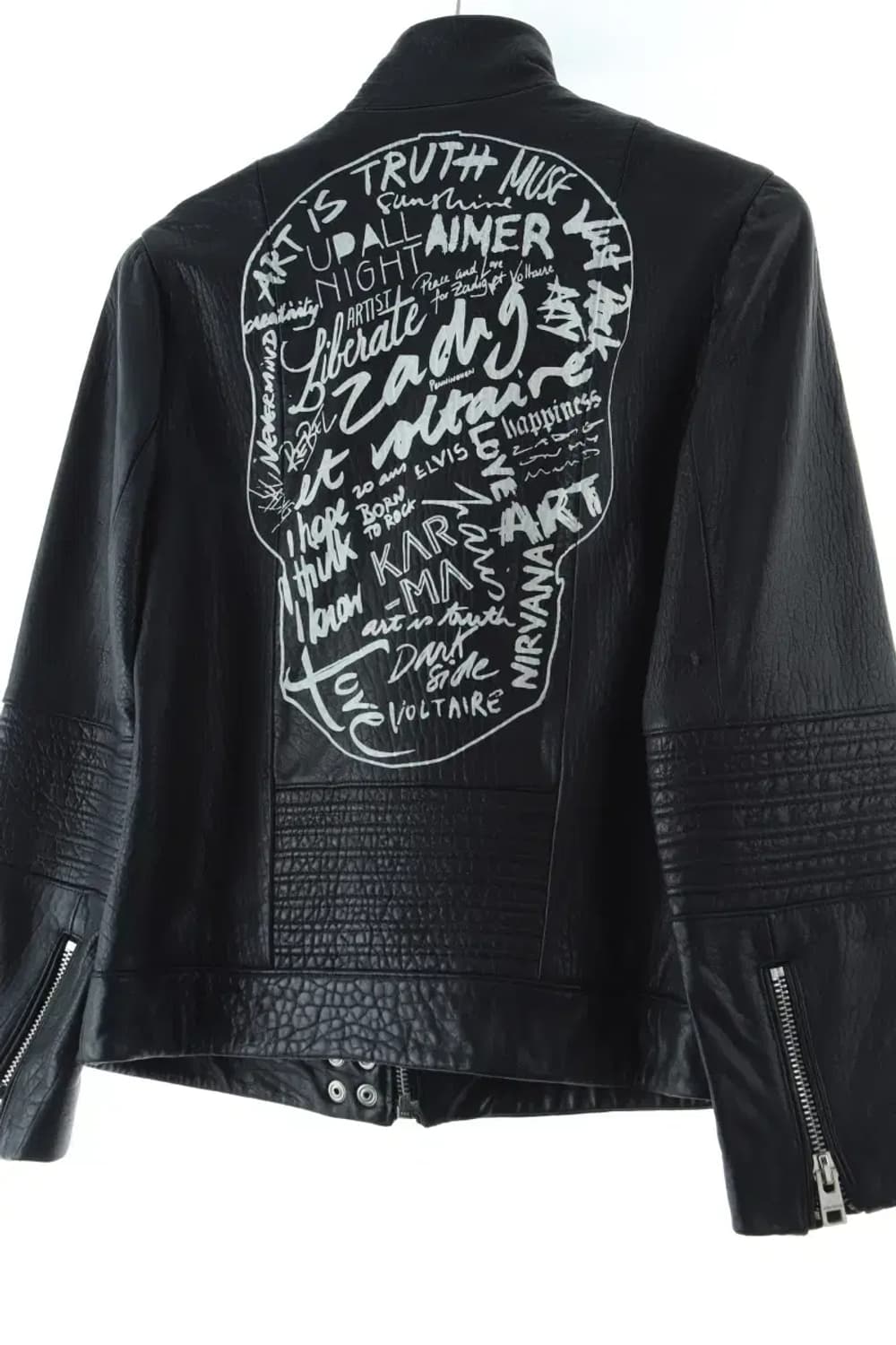 (S) 쟈딕앤볼테르 집업 바람막이 점퍼자켓 데미지 가죽 희귀-16D29 상품이미지1