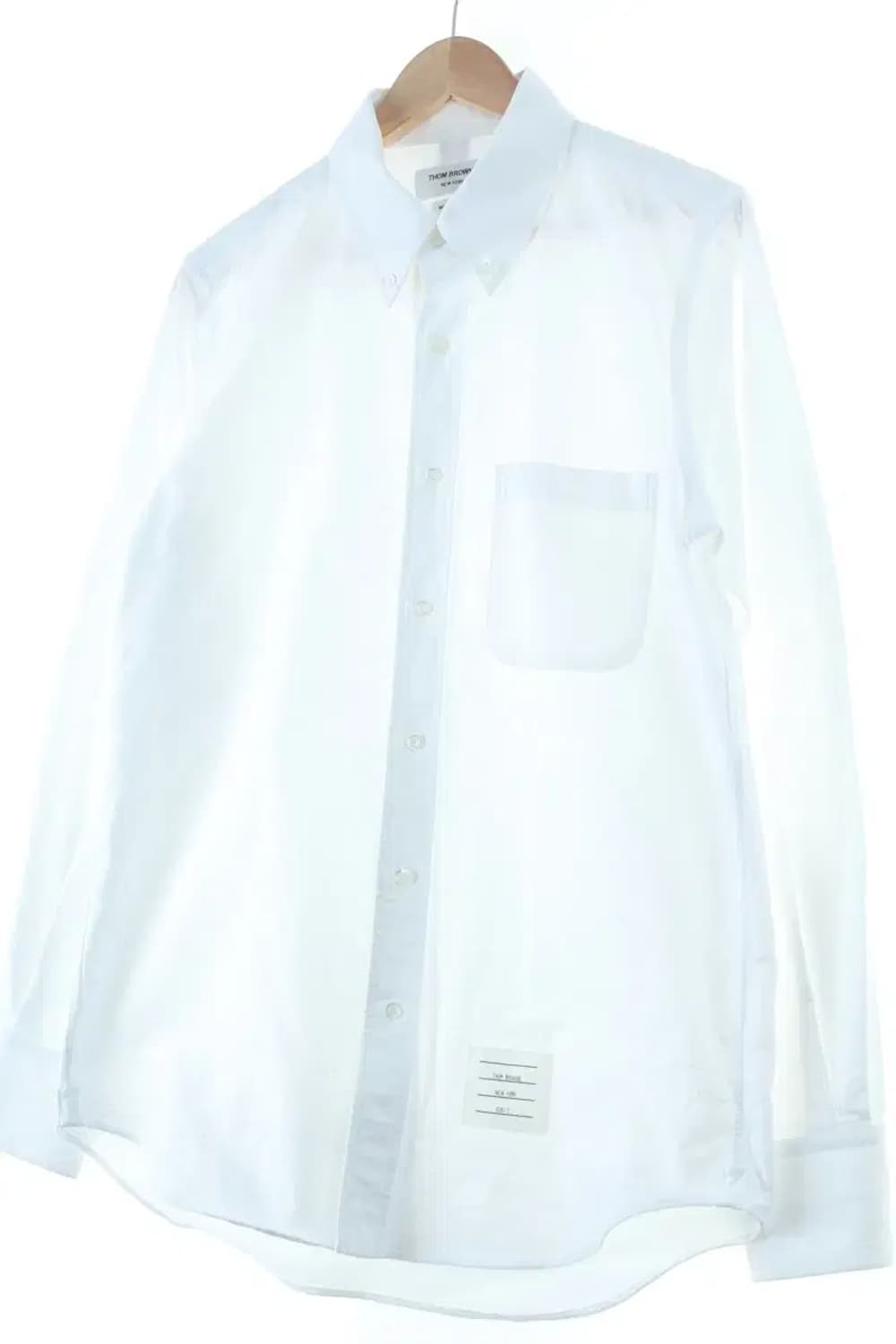 (L) 톰브라운 셔츠 남방 흰색 자수 포인트 옥스포드 2사이즈-16D2C 상품이미지1