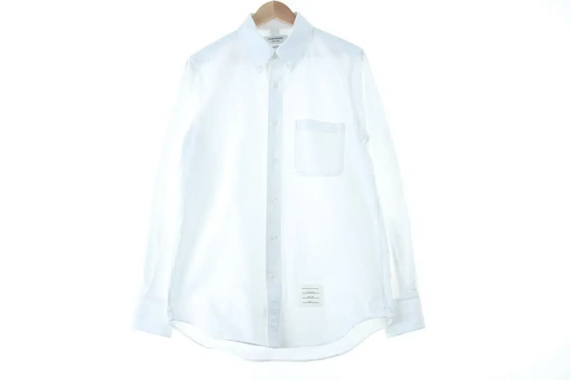 (L) 톰브라운 셔츠 남방 흰색 자수 포인트 옥스포드 2사이즈-16D2C 상품이미지3