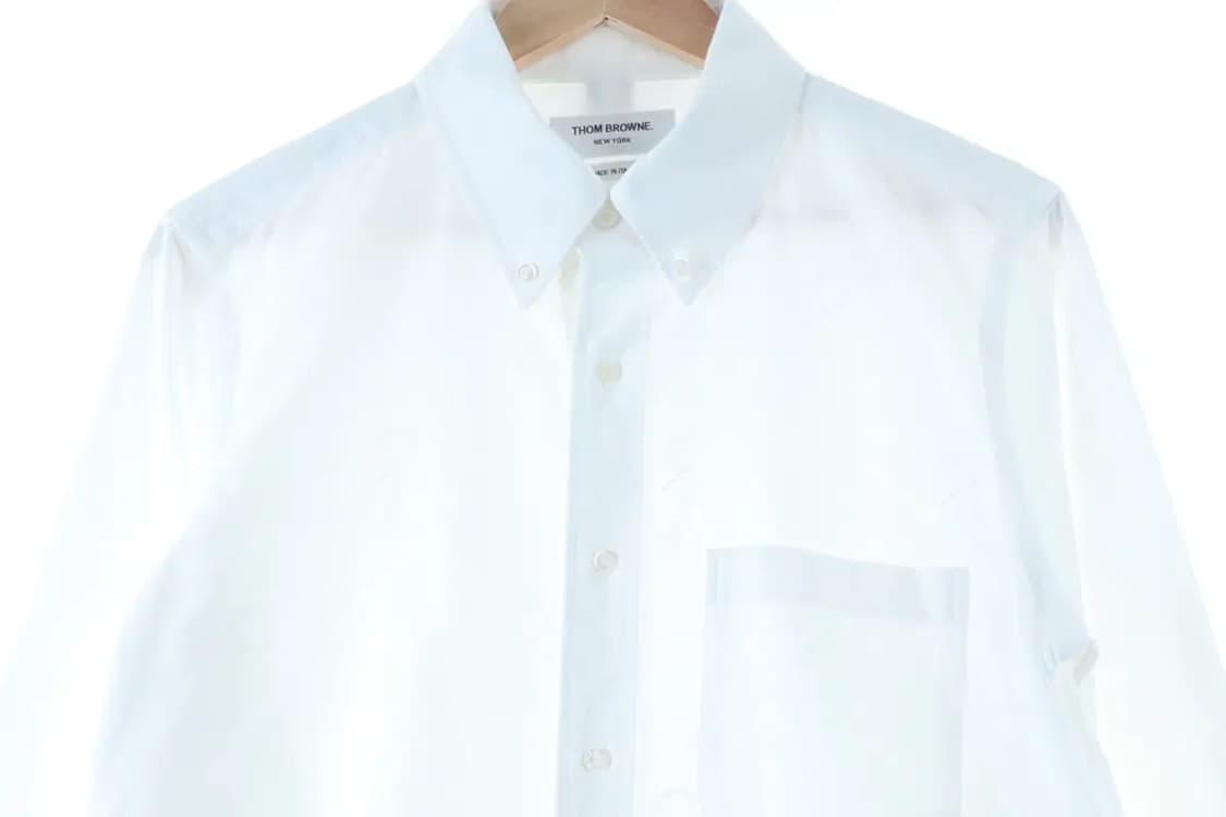 (L) 톰브라운 셔츠 남방 흰색 자수 포인트 옥스포드 2사이즈-16D2C 상품이미지4