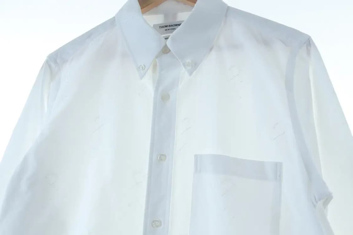 (L) 톰브라운 셔츠 남방 흰색 자수 포인트 옥스포드 2사이즈-16D2C 상품이미지6