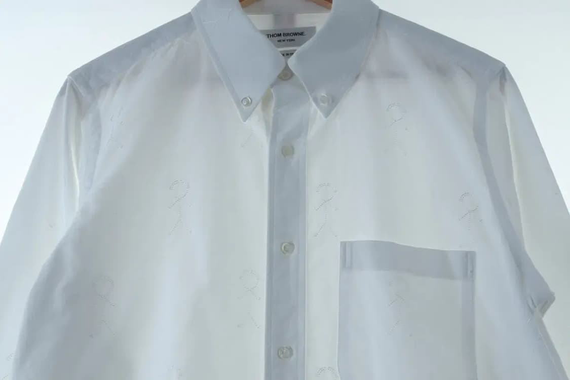 (L) 톰브라운 셔츠 남방 흰색 자수 포인트 옥스포드 2사이즈-16D2C 상품이미지9