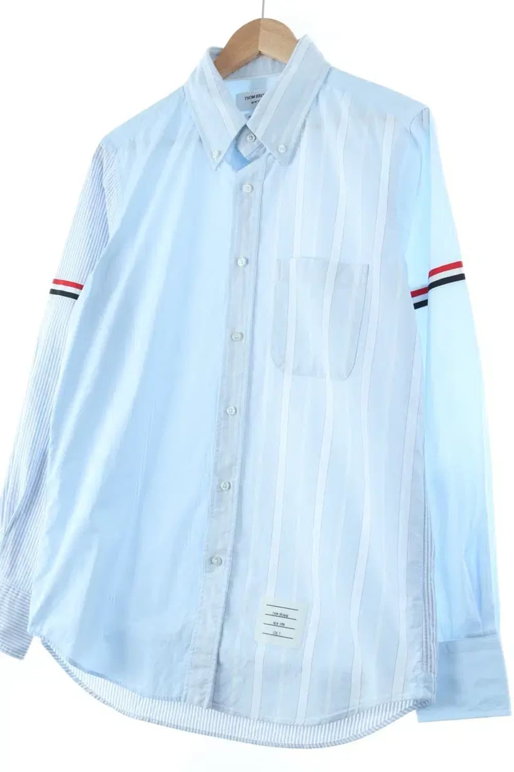 (L) 톰브라운 셔츠 남방 스트라이프 암밴드 블루-16D2D 상품이미지1