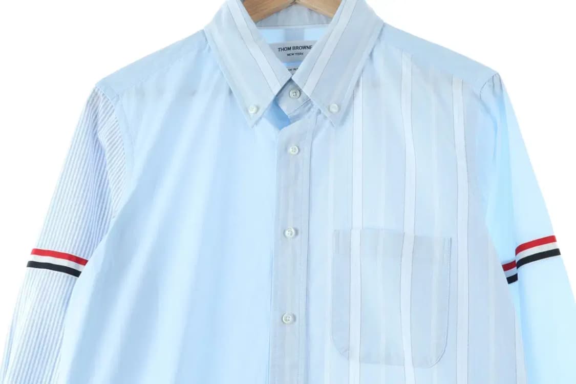 (L) 톰브라운 셔츠 남방 스트라이프 암밴드 블루-16D2D 상품이미지4