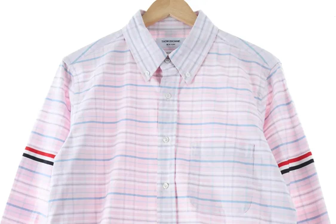 (L) 톰브라운 셔츠 남방 스트라이프 암밴드 연핑-16D2E 상품이미지4