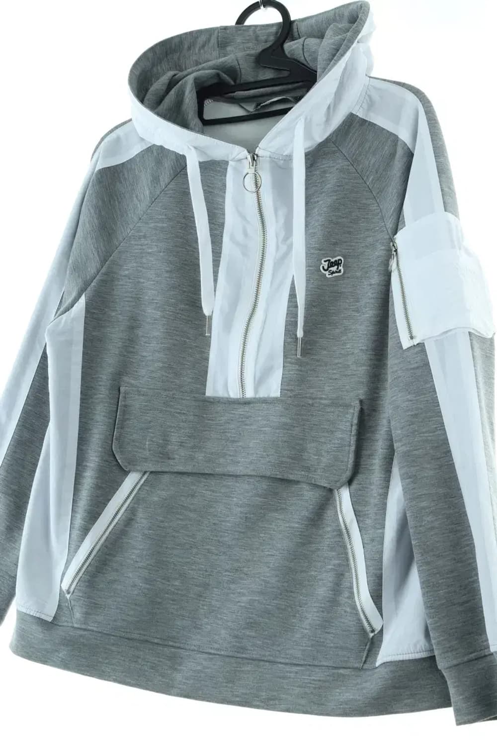 W(F) 지프 후드티셔츠 아노락 나일론 배색 그레이-16D34 상품이미지1