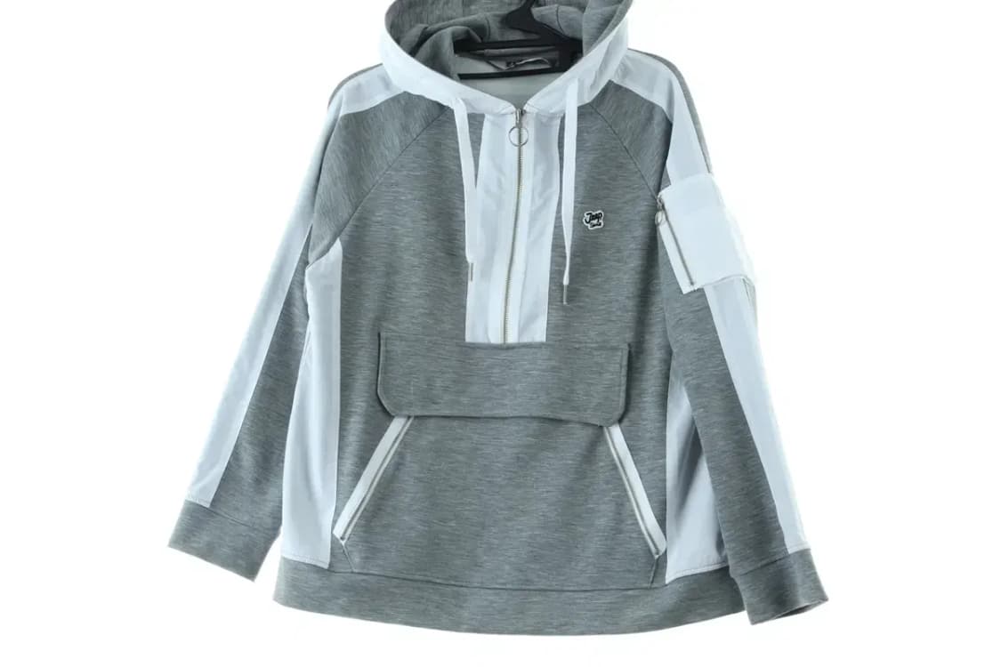 W(F) 지프 후드티셔츠 아노락 나일론 배색 그레이-16D34 상품이미지3